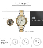 Emporio Armani World Explorer Chronograph Cream Dial Two Tone Steel Strap Watch for Men - AR11606