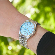 Citizen Tsuyosa Automatic Turquoise Blue Dial Silver Steel Strap Watch for Men - NJ0151-53L