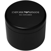 Emporio Armani Sea Explorer Black Dial Two Tone Steel Strap Watch for Men - AR60089