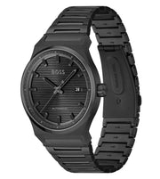 Hugo Boss Candor Automatic Black Dial Black Steel Strap Watch for Men - 1514120