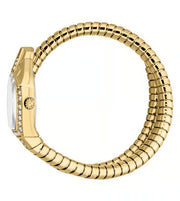 Just Cavalli Ornato Snake White Dial Gold Steel Strap Watch for Women - JC1L303M0025