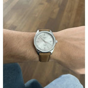 Tissot PRC 100 Solar Quartz Silver Dial Brown Leather Strap Watch for Men - T151.422.16.031.00