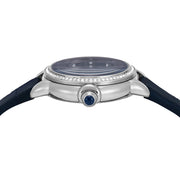 Emporio Armani Mia Moonphase Blue Dial Blue Leather Strap Watch for Women - AR11629
