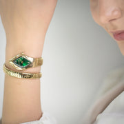 Just Cavalli Ambra Green Dial Gold Steel Strap Watch for Women - JC1L370M0035