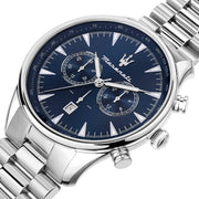 Maserati Tradizione Chronograph Blue Dial Silver Steel Strap Watch for Men - R8873646005