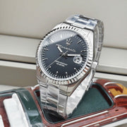 Maserati Competizione Black Dial Silver Steel Strap Watch for Men - R8853100028