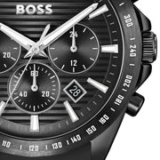 Hugo Boss Strike Chronograph Black Dial Black Rubber Strap Watch for Men - 1514289