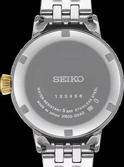 Seiko Presage Cocktail Time Automatic Diamonds White Dial Two Tone Steel Strap Watch for Women - SRE010J1