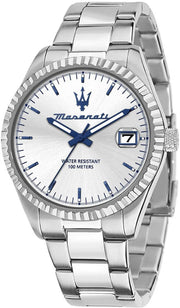 Maserati Competizione Silver Dial Silver Steel Strap Watch for Men - R8853100045
