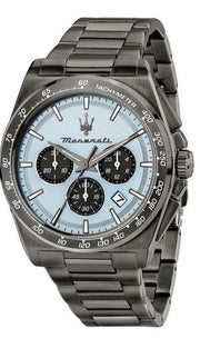 Maserati Velocità Chronograph Blue Dial Black Steel Strap Watch for Men - R8873652004