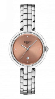 Tissot T-Lady Flamingo Diamonds Pink Dial Silver Steel Strap Watch for Women - T094.210.11.336.00