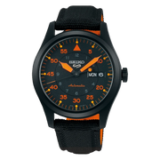 Seiko 5 Sports Flieger Pilot Automatic Black Dial Black Nylon Strap Watch for Men - SRPH33K1