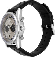 Emporio Armani Racer Chronograph Silver Dial Black Leather Strap Watch for Men - AR11677