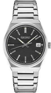 Seiko Conceptual Gray Dial Silver Steel Strap Watch for Men - SUR557P1