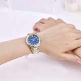 Versace Hellenyium Quartz Blue Dial Two Tone Steel Strap Watch for Women - VE2S00522