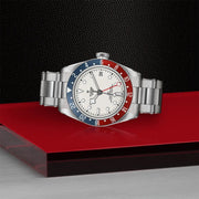 Tudor Black Bay GMT Silver Dial Silver Steel Strap Watch for Men - M79830RB-0010