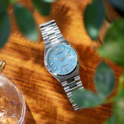 Citizen Tsuyosa Automatic Turquoise Blue Dial Silver Steel Strap Watch for Men - NJ0151-53L