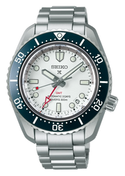 Seiko Prospex 1968 Heritage Diver's GMT 60th Anniversary White Dial Silver Steel Strap Watch for Men - SPB519J1