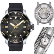 Tissot Seastar 2000 Professional Powermatic 80 Black Dial Black Rubber Strap Watch for Men - T120.607.17.441.01