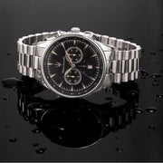 Maserati Tradizione Chronograph Black Dial Silver Steel Strap Watch for Men - R8873646004