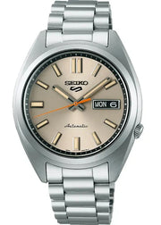 Seiko 5 Sports SNXS Series Automatic Beige Dial Silver Steel Strap Watch for Men - SRPK91K1