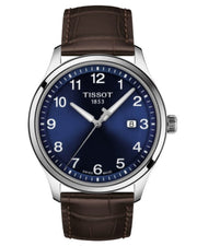 Tissot T-Sport Gent XL Blue Dial Brown Leather Strap Watch for Men - T116.410.16.047.00
