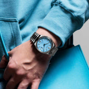 Citizen Tsuyosa Automatic Turquoise Blue Dial Silver Steel Strap Watch for Men - NJ0151-53L