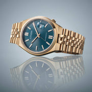 Citizen Tsuyosa 60 Automatic Blue Dial Rose Gold Steel Strap Watch for Men - NK0023-57L
