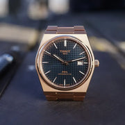 Tissot PRX Powermatic 80 Blue Dial Rose Gold Steel Strap Watch for Men - T137.407.33.041.00
