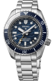 Seiko Prospex 1968 Heritage Divers GMT The Great Wave Limited Edition Blue Dial Silver Steel Strap Watch for Men - SPB509J1