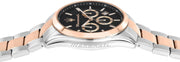 Maserati Attrazione Chronograph Black Dial Two Tone Steel Strap Watch for Men - R8853151002