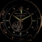 Maserati SFIDA Special Edition Automatic Black Dial Gold Steel Strap Watch for Men - R8823140012