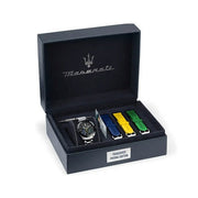 Maserati Traguardo Chronograph Black Dial Silver Steel Strap Watch for Men - R8873612061