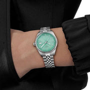 Tissot Ballade Quartz Green Dial Silver Steel Strap Watch for Women - T156.210.11.091.00
