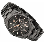 Maserati Attrazione Chronograph Black Dial Black Steel Strap Watch for Men - R8853151001