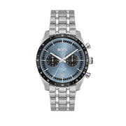 Hugo Boss Tourmaster Chronograph Blue Dial Silver Steel Strap Watch for Men - 1514286