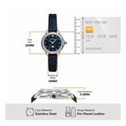 Emporio Armani Mia Moonphase Blue Dial Blue Leather Strap Watch for Women - AR11629