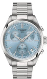 Tissot PR 100 Chronograph Light Blue Dial Silver Steel Strap Watch for Men - T150.417.11.351.00