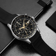 Maserati SFIDA Chronograph Black Dial Black Silicone Strap Watch for Men - R8871640005