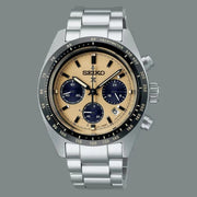 Seiko Prospex Speedtimer Solar Chronograph Gold Dial Silver Steel Strap Watch for Men - SSC817