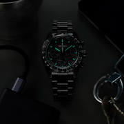 Seiko Prospex Speedtimer The Black Series Limited Edition Black Dial Black Steel Strap Watch for Men - SSC917