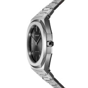 D1 Milano Ultra Thin Black Dial Silver Steel Strap Watch for Women - D1-UTBL05