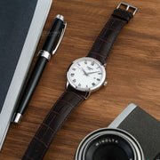 Tissot T Classic Dream Quartz White Dial Brown Leather Strap Watch for Men - T129.410.16.013.00