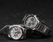 Seiko Conceptual Chronograph White Dial Silver Steel Strap Watch for Men - SSB451P1