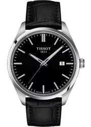 Tissot PR 100 Black Dial Black Leather Strap Watch for Men - T150.410.16.051.00