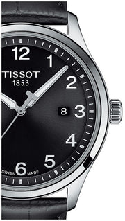 Tissot T-Sport Gent XL Black Dial Black Leather Strap Watch for Men - T116.410.16.057.00