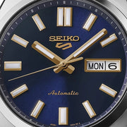 Seiko 5 Sports Automatic Blue Dial Silver Steel Strap Watch for Men - SRPL55K1