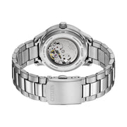 Citizen Mechanical Automatic Salmon Brown Dial Silver Steel Strap Watch for Men - NJ0191-83X