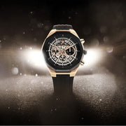 Maserati Stile Skeleton Chronograph Black Dial Black Silicone Strap Watch for Men - R8871642003