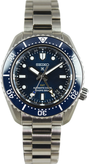 Seiko Prospex 1968 Heritage Divers GMT The Great Wave Limited Edition Blue Dial Silver Steel Strap Watch for Men - SPB509J1